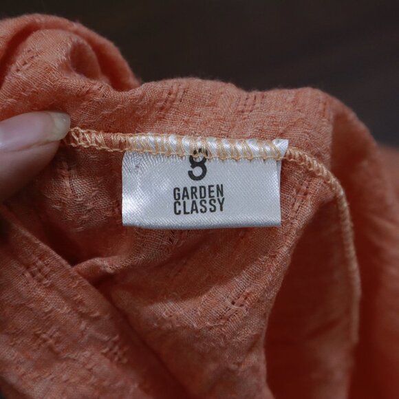 Garden Classy Embroidered Poncho Top Womens 8 Peach Boho Granny Relaxed Casual - Picture 2 of 15